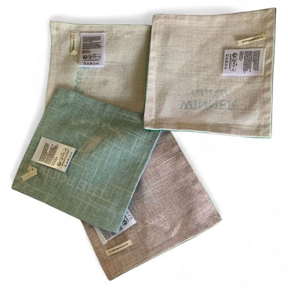 Anthropologie Embroidered Cocktail Napkins Set of 4 Party Entertaining Essential